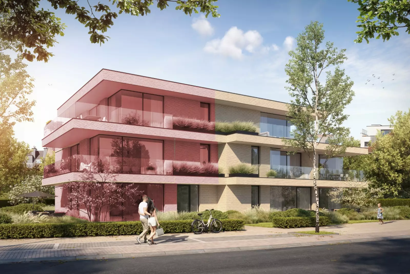 Gelijkvloers appartement met groot terras en tuin.