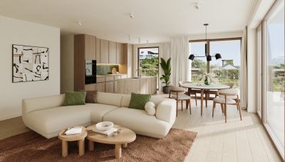 Interieur van een nieuwbouwappartement aan de kust